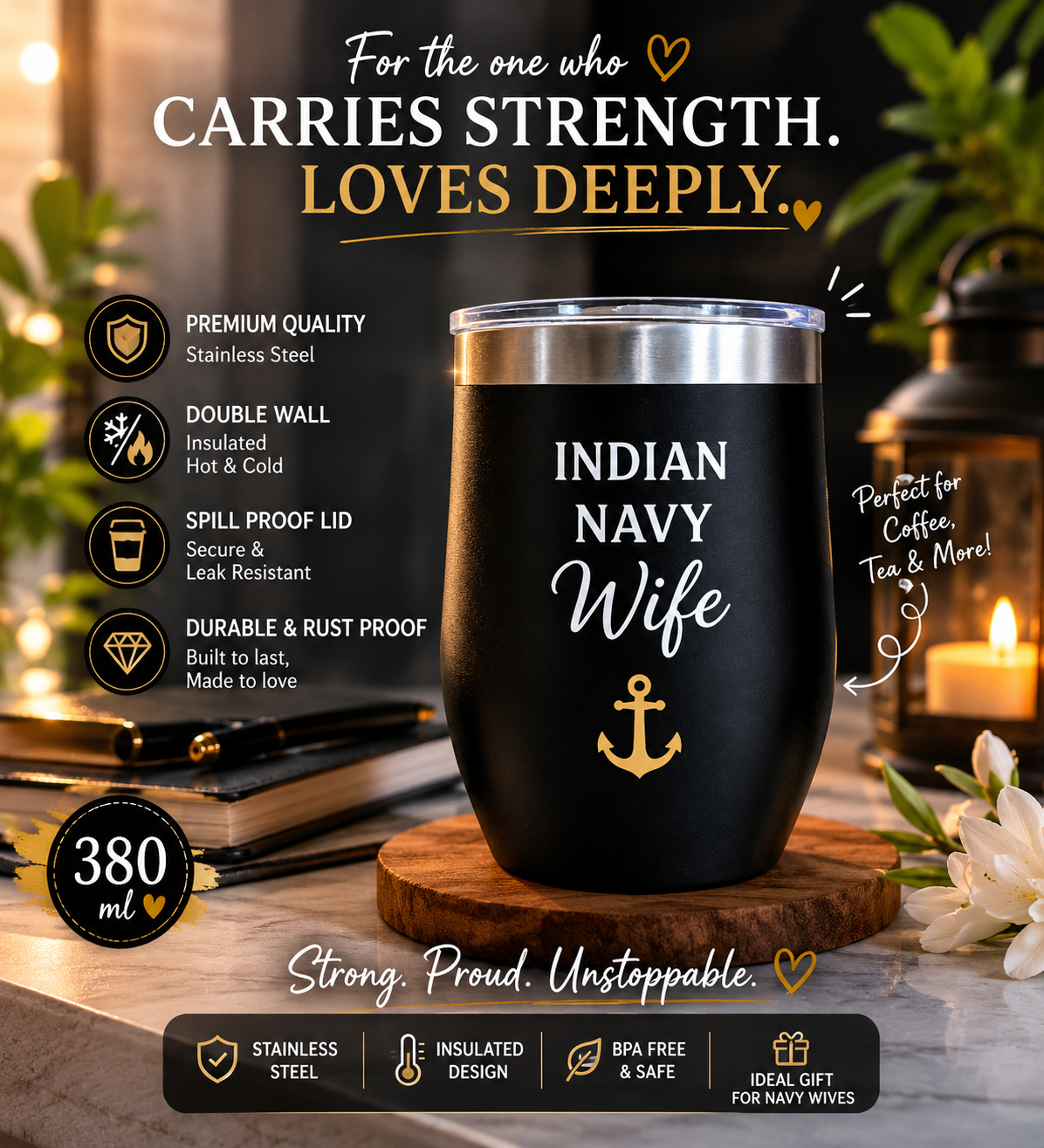 Indian Navy Wife - Coffee Tumblers