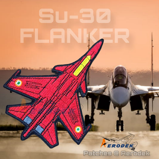 Su30 Red Colour Embroidery Patch