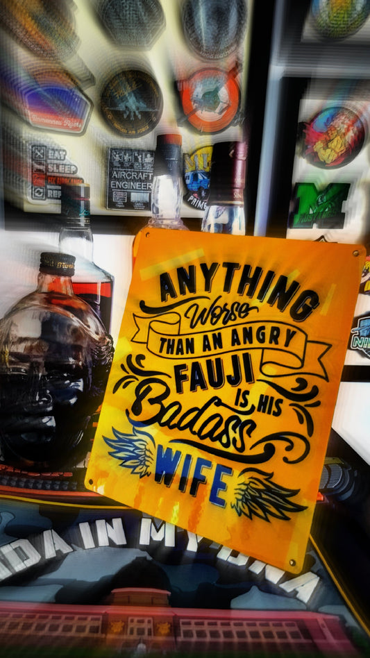 Badass Wife wooden wall hanging