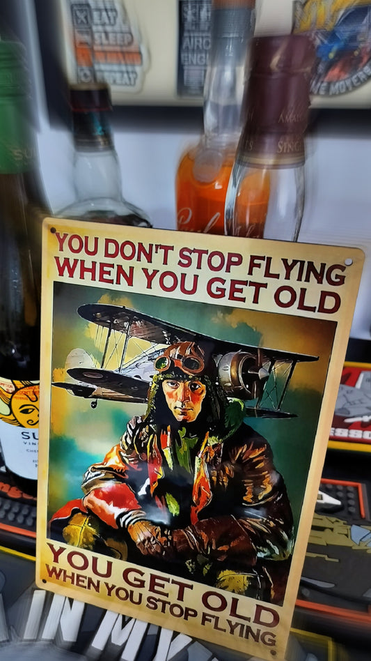 You Don_t Stop Flying When You Get Old wooden wall hanging