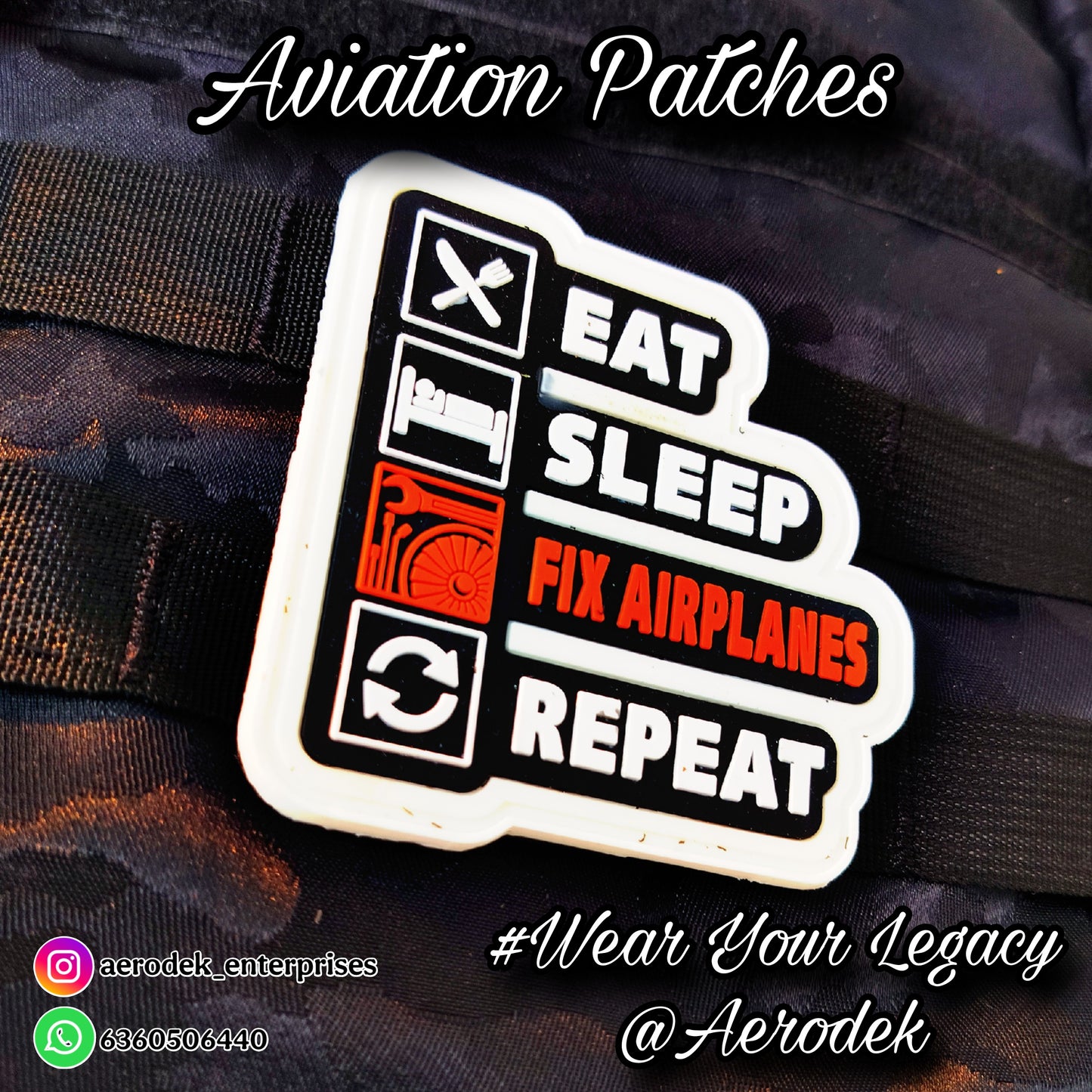 Eat Sleep Fix Aircraft Technician Engineer Patch