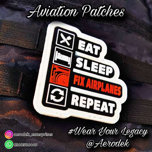Eat Sleep Fix Aircraft Technician Engineer Patch