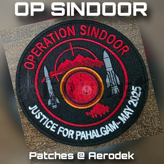 Op Sindoor Round Embroidery Patch with Missiles