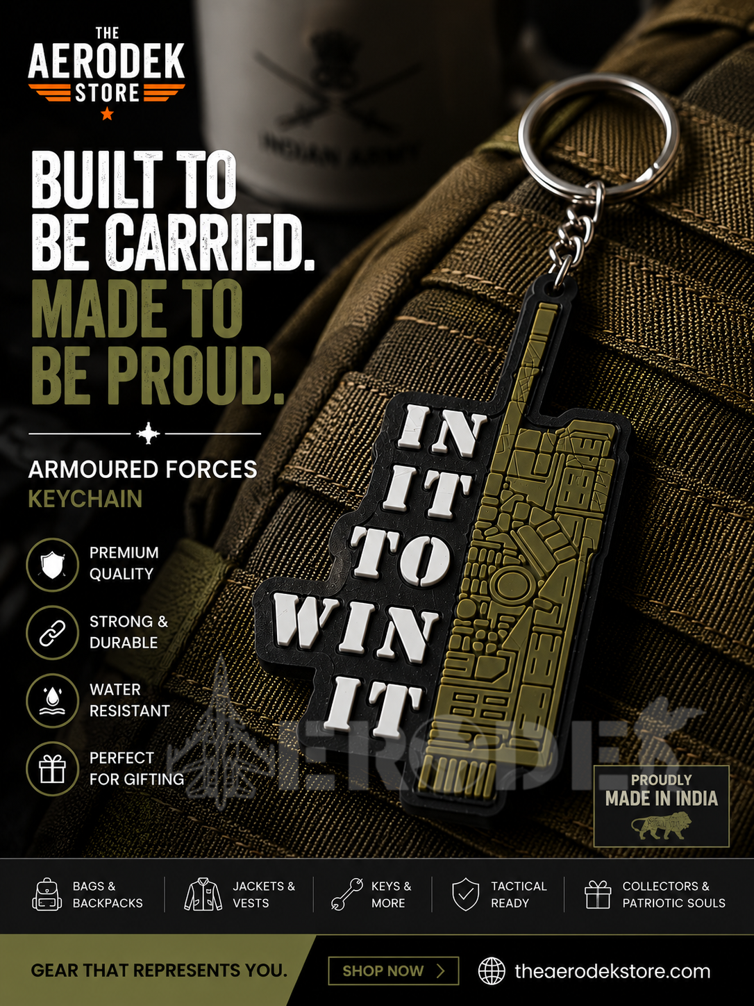 Tank Armoured Keychain Indian Army