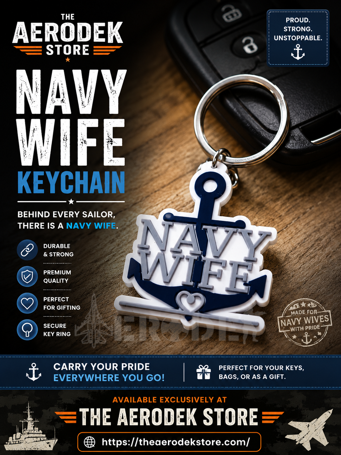 Navy Wife keychain